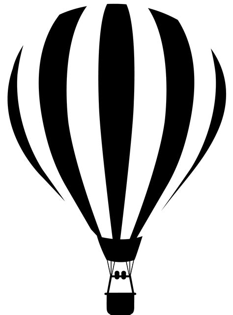 hot air balloon clipart black and white